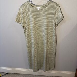 Pure Jill Green Striped Dress
